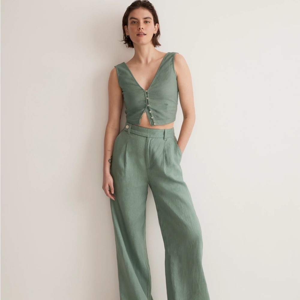 Harlow Wide Leg Pant Madewell 100% linen NWT